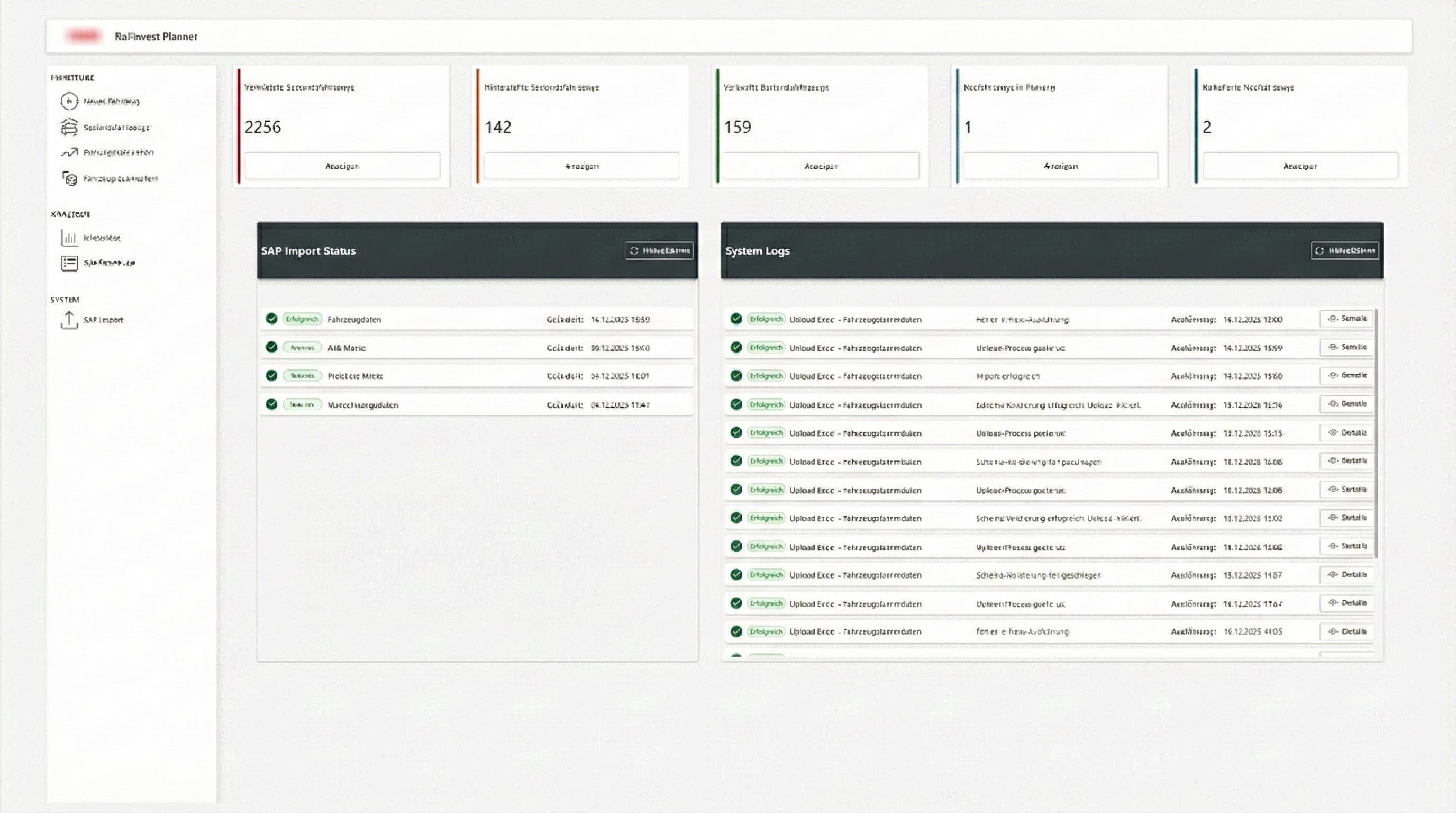 ÖBB RailEquipmentPlanner Dashboard